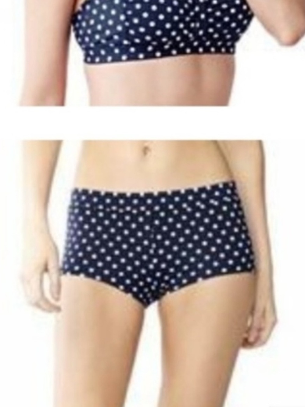 LANDS END Polka-dot Boyshort Bikini Bottoms Size 10